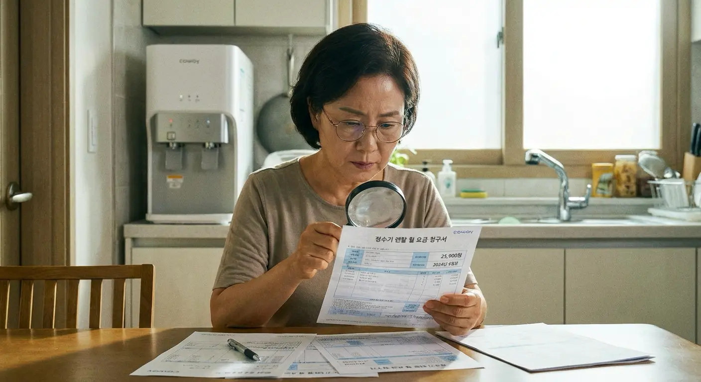 정수기 렌탈 요금 청구서