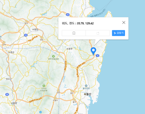 경북 경주 지진 발생 위치