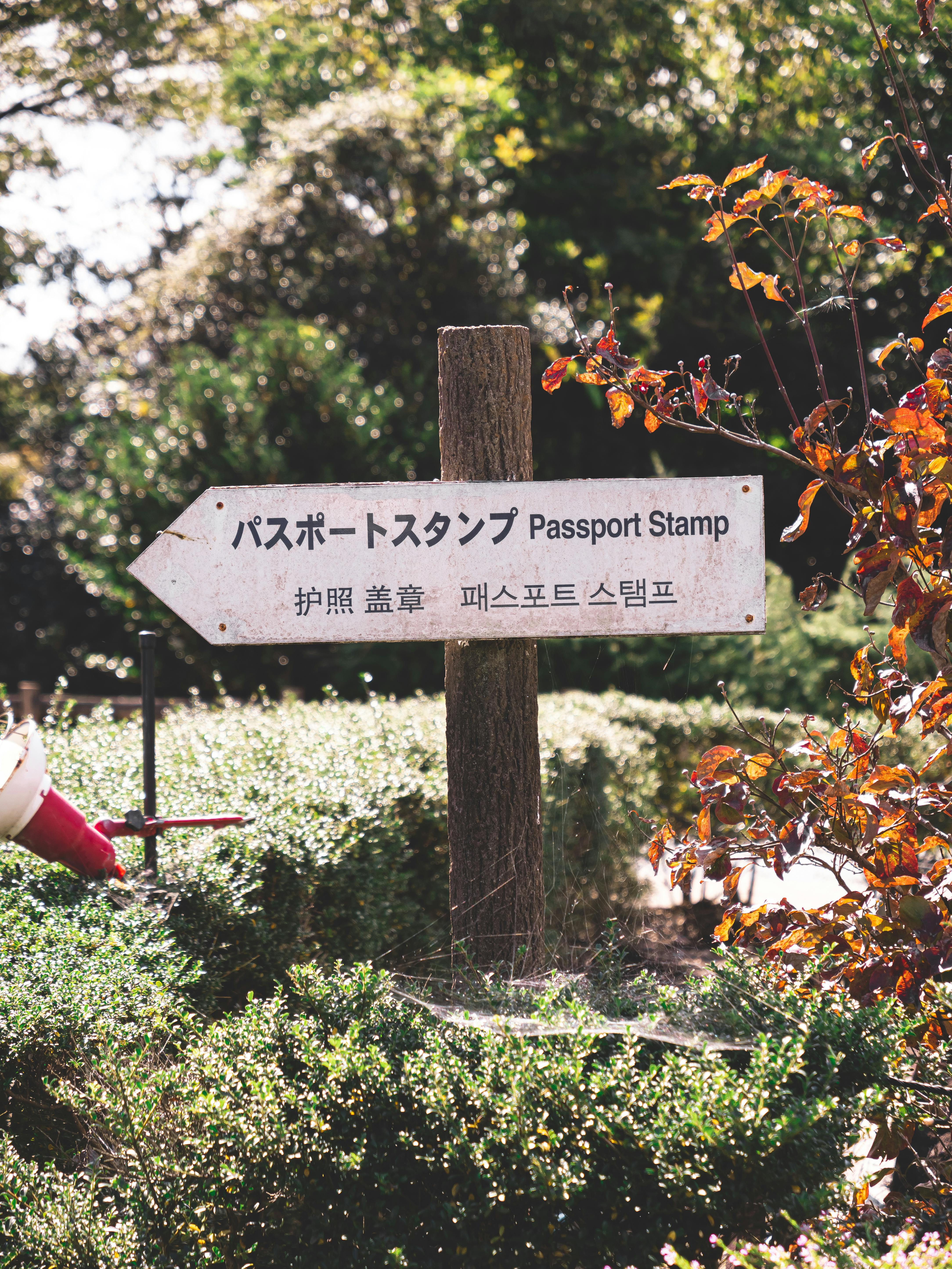 일본어, 영어, 중국어, 한글로 적힌 표지판