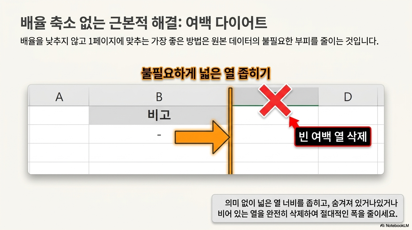 엑셀 인쇄 한 페이지 맞추기 페이지 레이아웃 설정