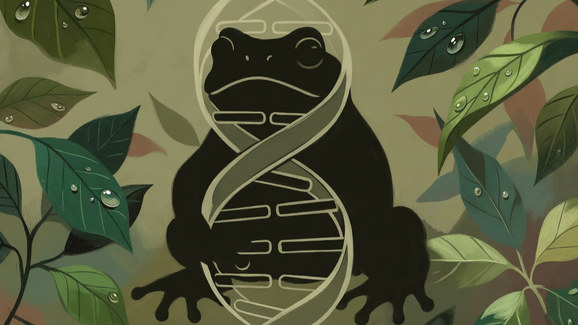 자연의 진화와 인류의 과학적 발전의 융합을 상징하는 예술적 일러스트