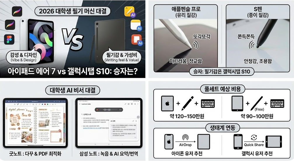 아이패드 에어 7세대 vs 갤럭시탭 S10