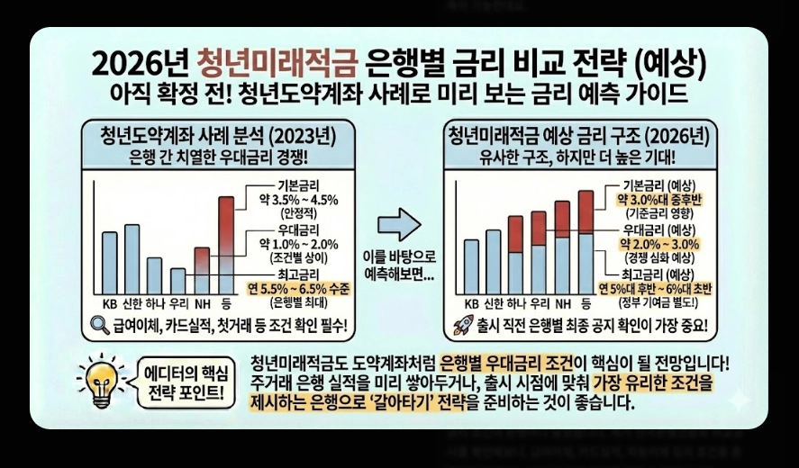 청년미래적금(청년도약계좌, 우대형 조건, 은행별 금리)(+ 최대 금리)