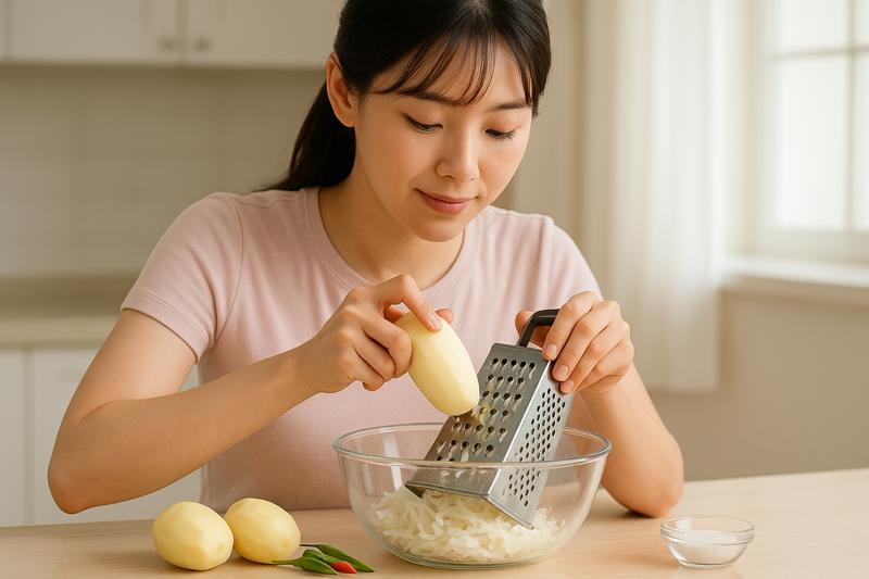 기본 감자전 만들기 - 부침가루 vs 순감자