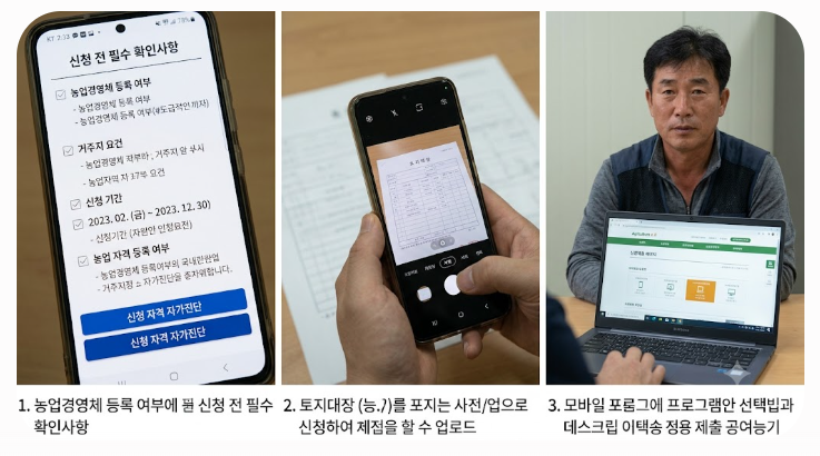 온라이 신청 시 유의점