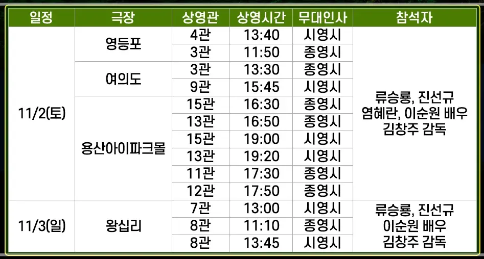 아마존-활명수-무대인사-일정-예매-롯데시네마-메가박스-CGV