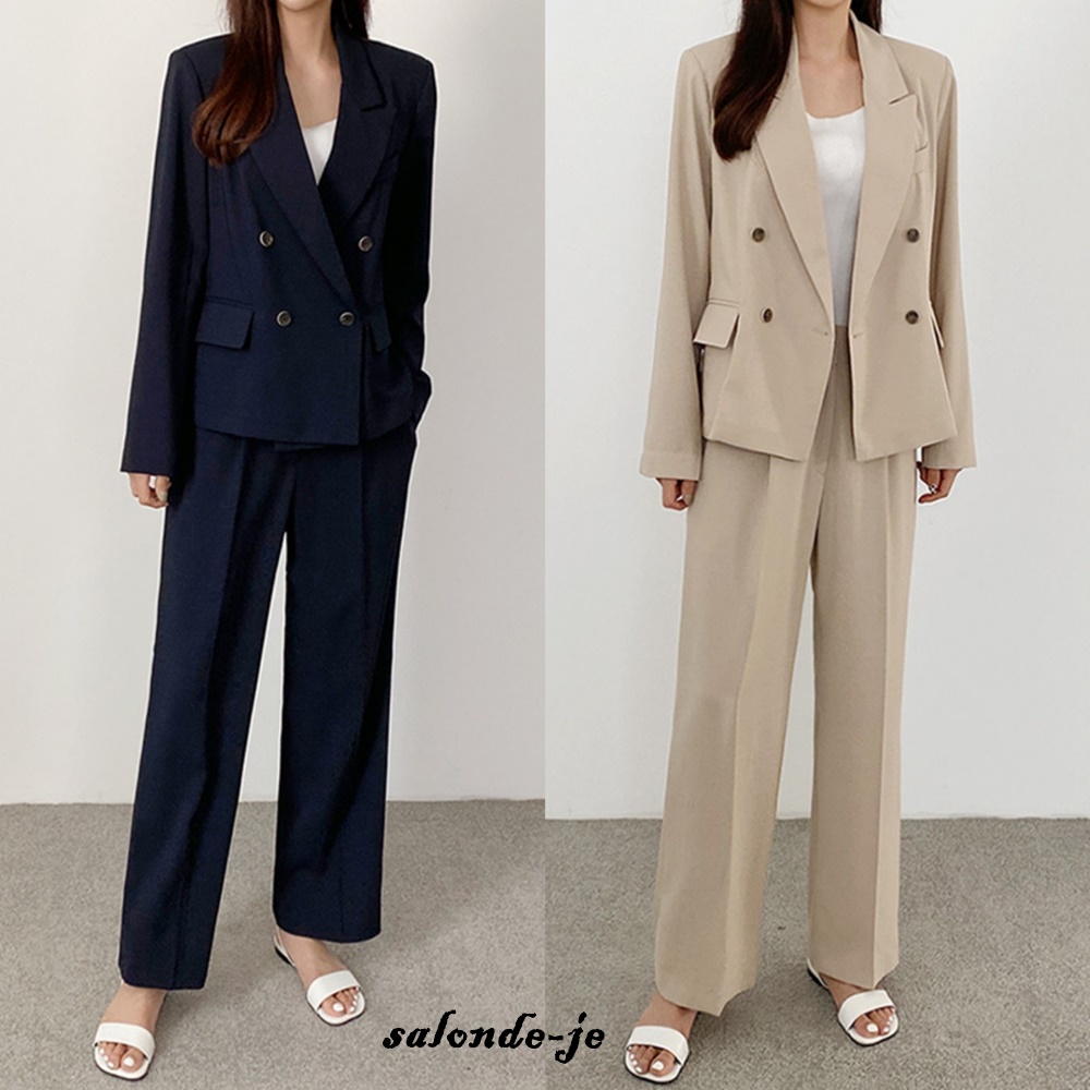 여성정장세트 세미정장 빅사이즈 면접정장 더블 여자 셋업 수트