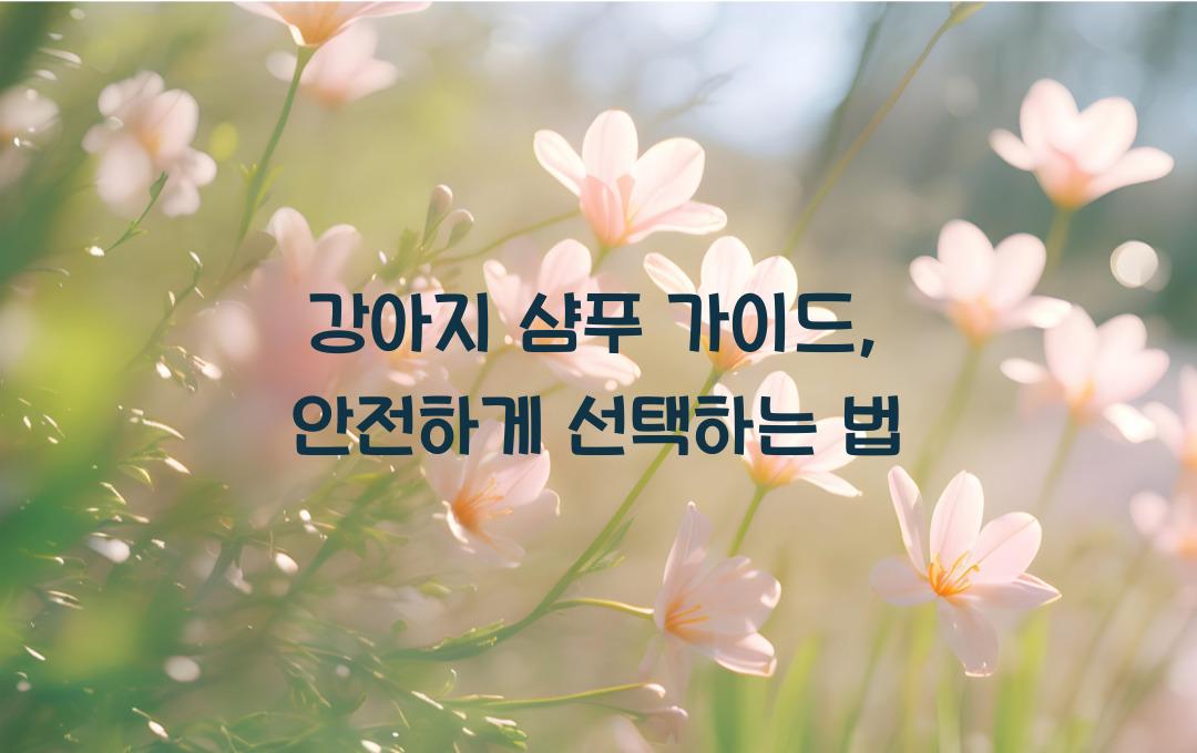 강아지 샴푸 가이드: 안전하고 효과적인 선택법