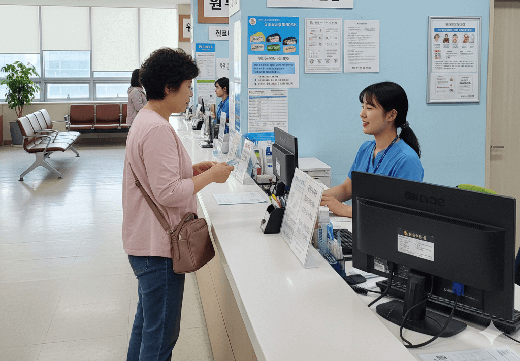 병원, 원무과, 환자, 행정실 직원, 컴퓨터