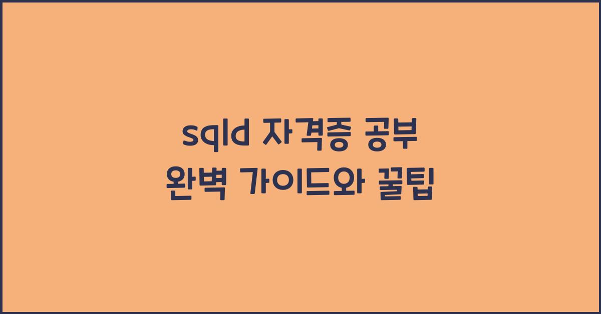 sqld 자격증 공부