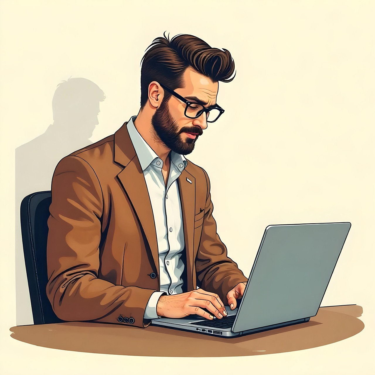 노트북을 사용하는 남자