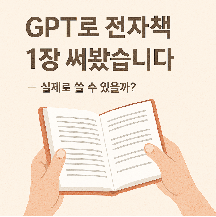 GPT로 전자책 1장 써봤습니다 – 실제로 쓸 수 있을까? 를 이미지 속에 표현한 사진