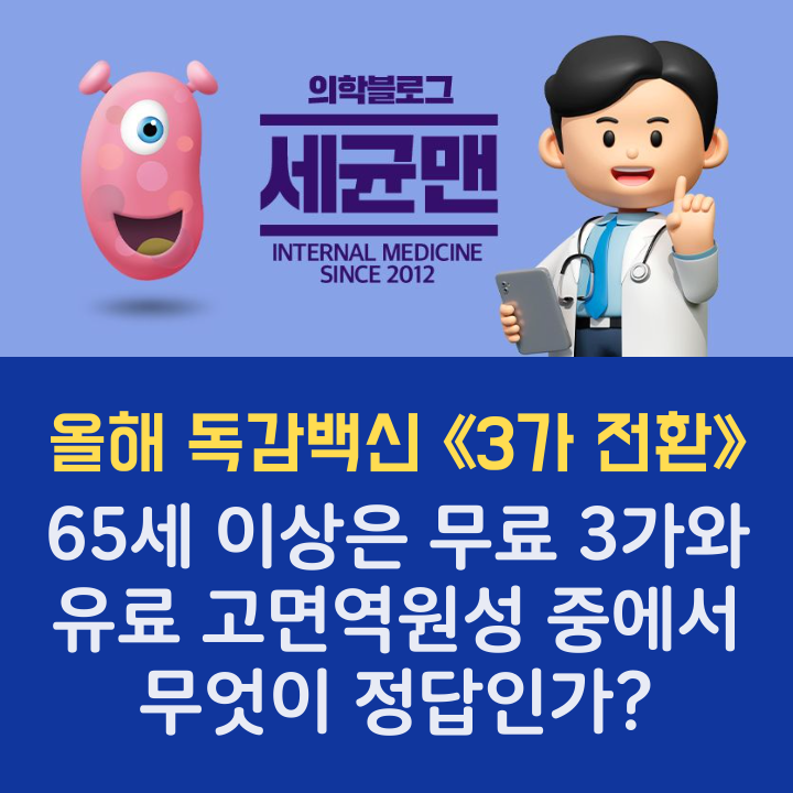 2025 독감 백신 종류 ㅣ 4가.단백질 재조합.65세 이상 고위험군 가이드