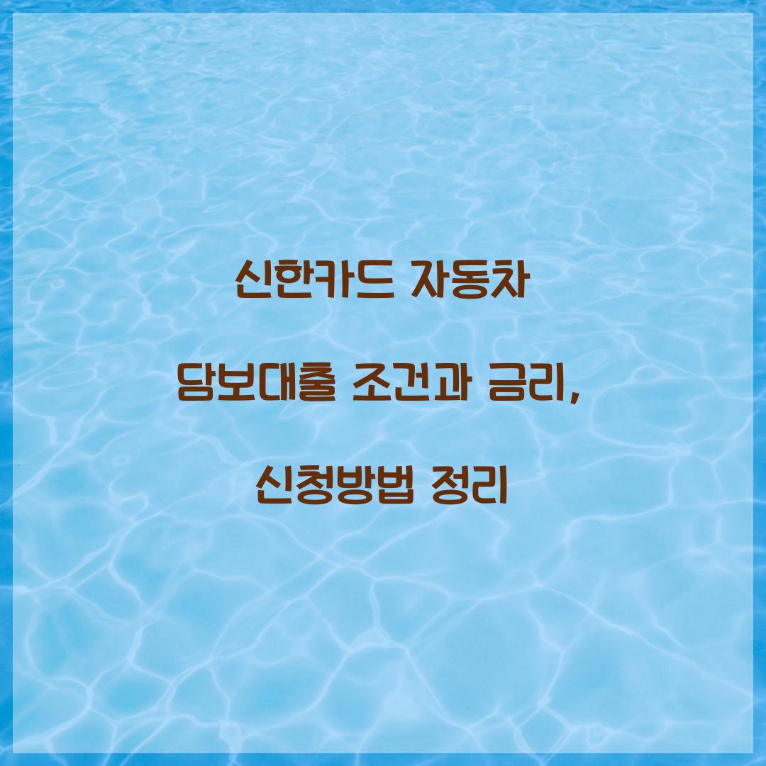 신한카드 자동차 담보대출