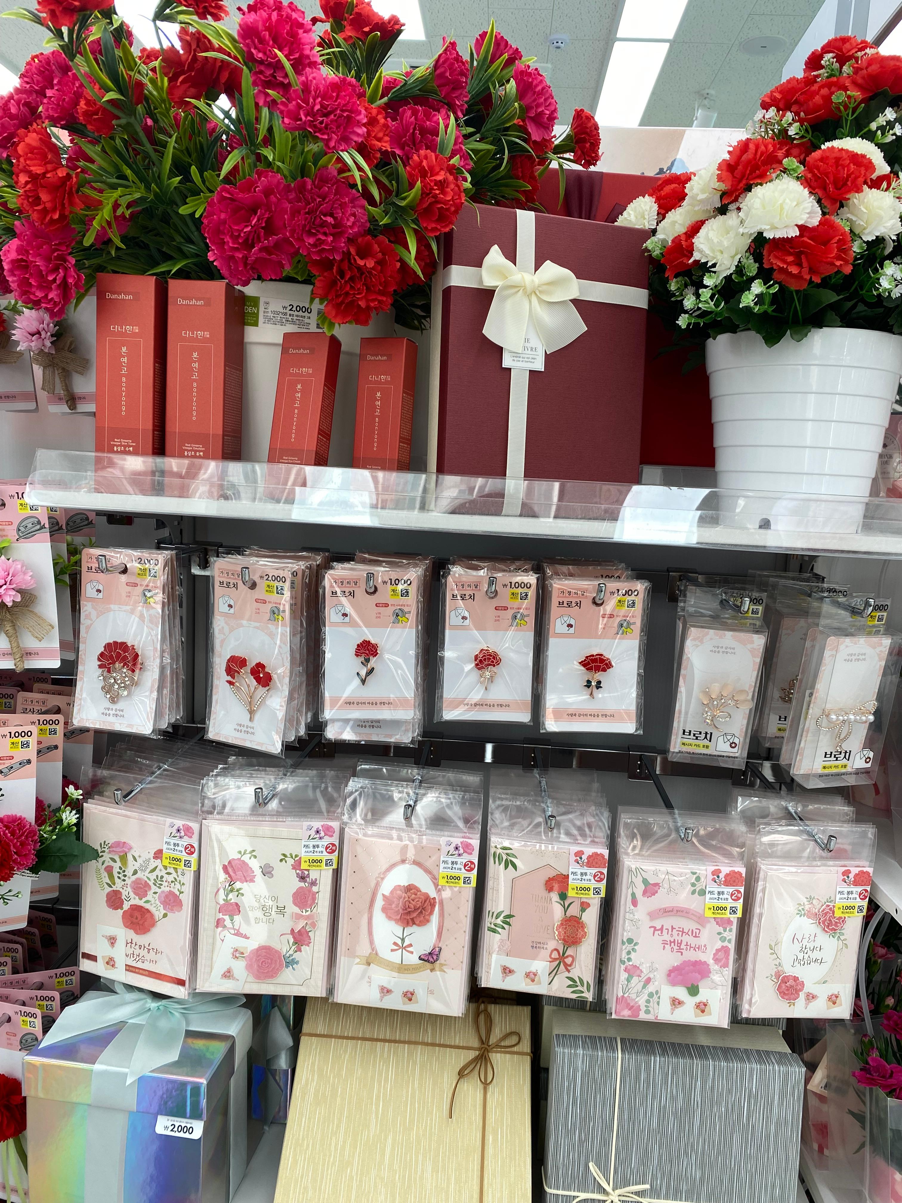 카네이션 브로치들