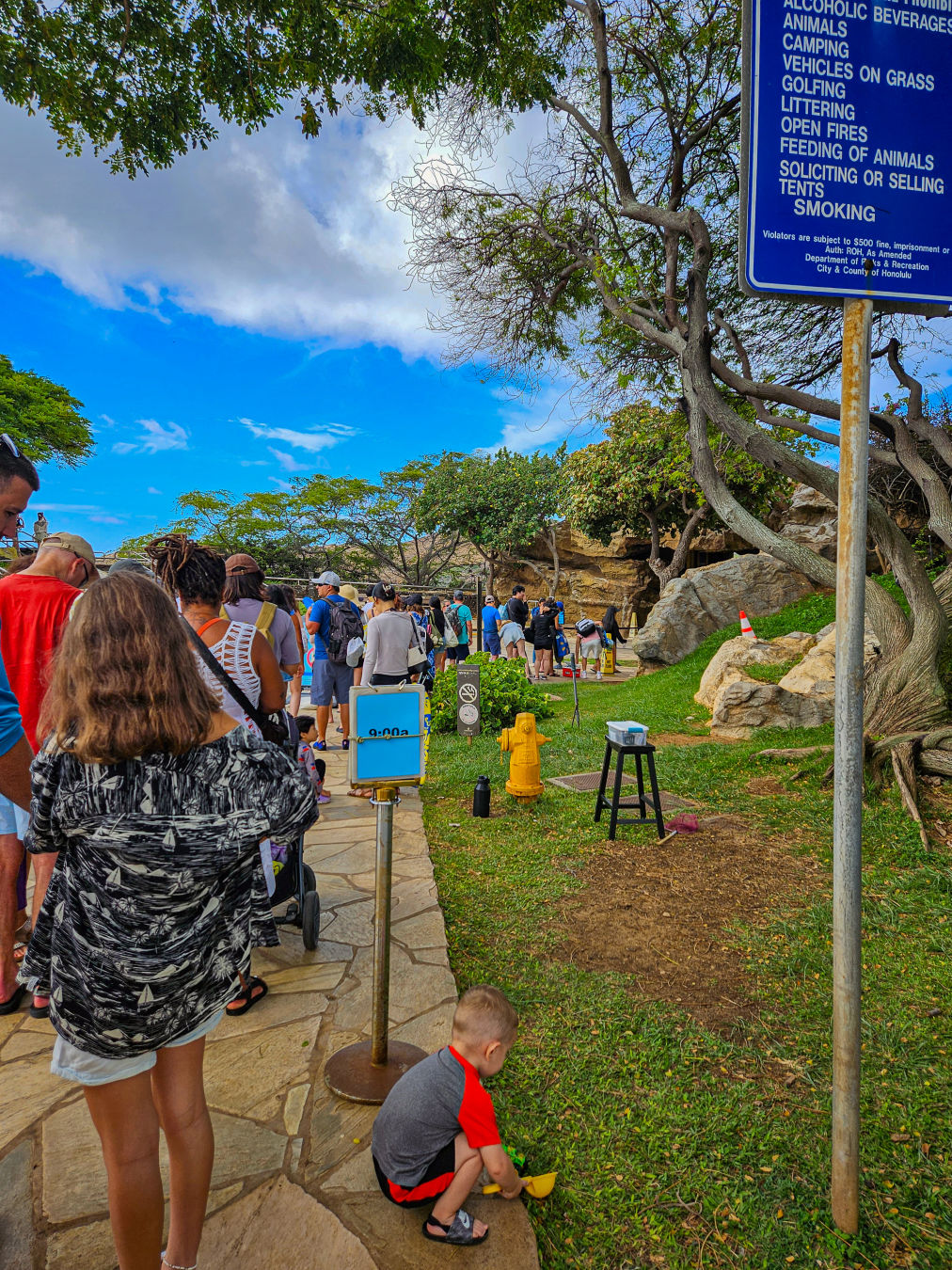 하나우마베이 입장 대기