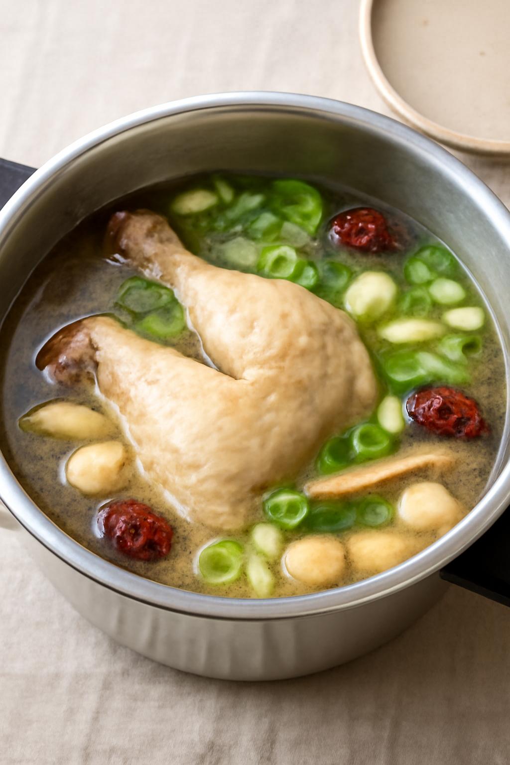 초간단 압력솥 닭다리 삼계탕