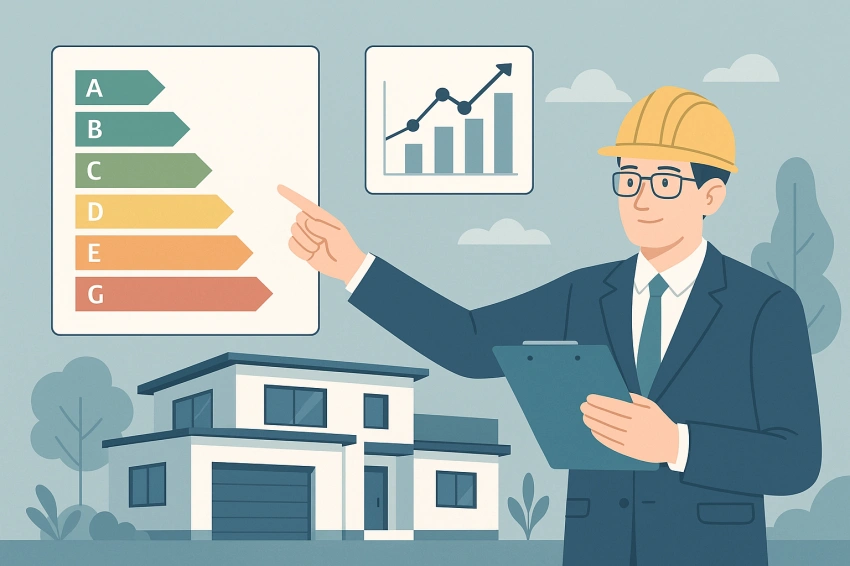 건축물에너지평가사 전망을 도식화한 일러스트