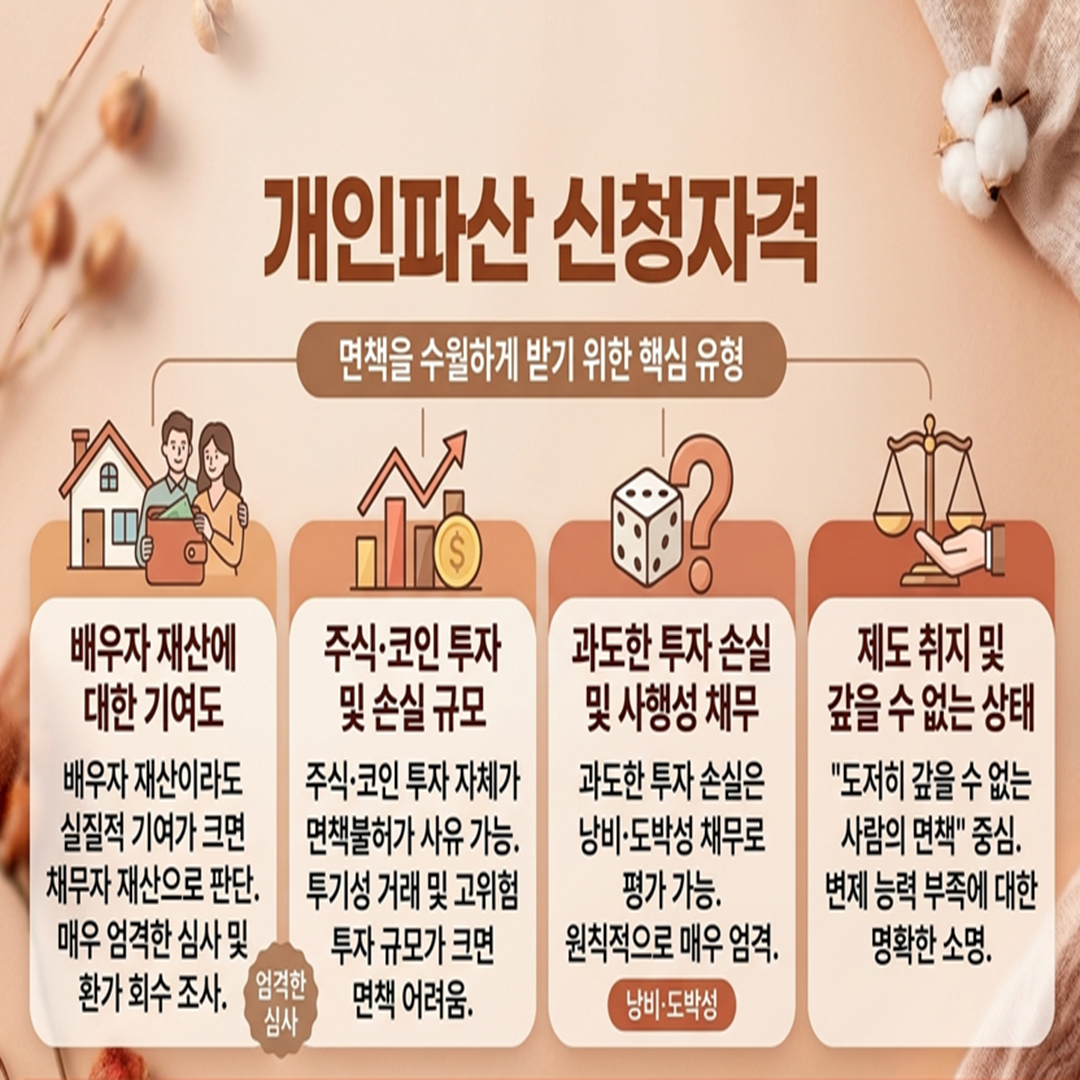 개인파산 신청자격 면책조건 회생 vs 파산 비교