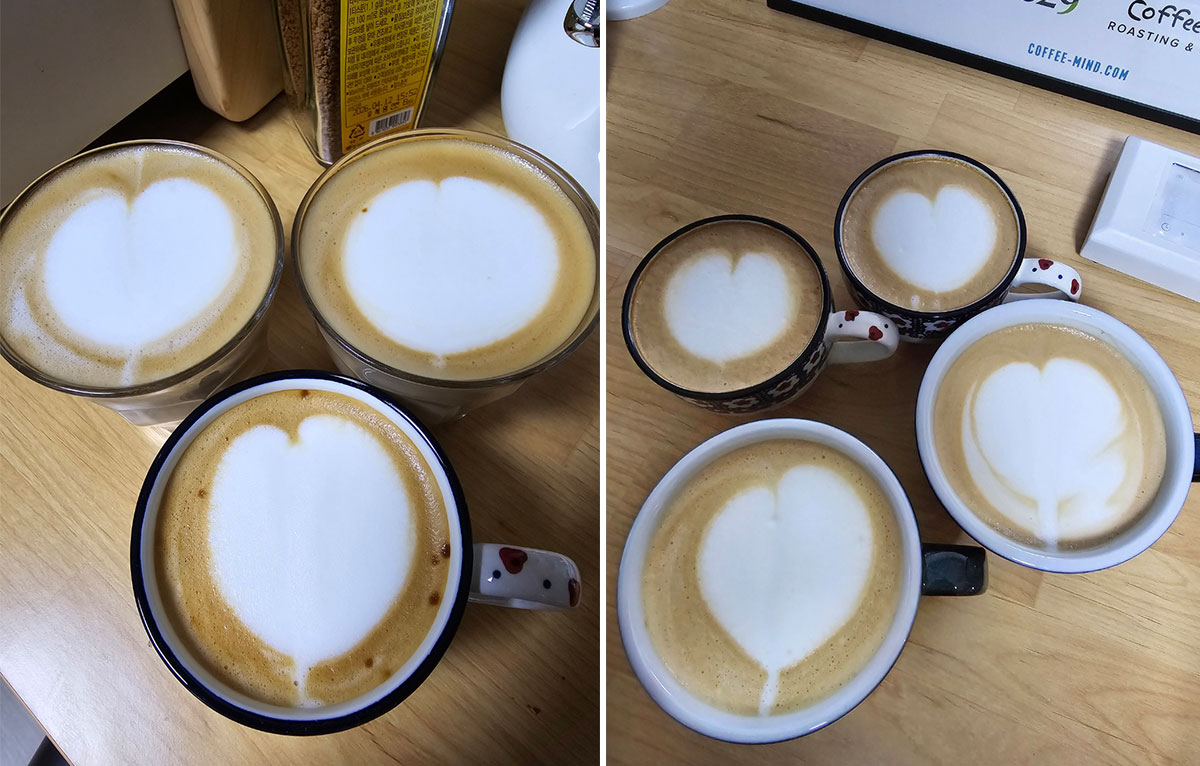 라떼 아트 연습