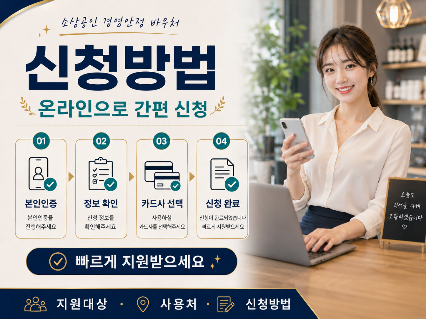 소상공인 경영안정 바우처 본인인증 정보확인 카드사선택 온라인 신청방법