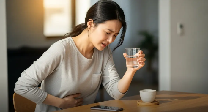 생리통 약 먹는 여자