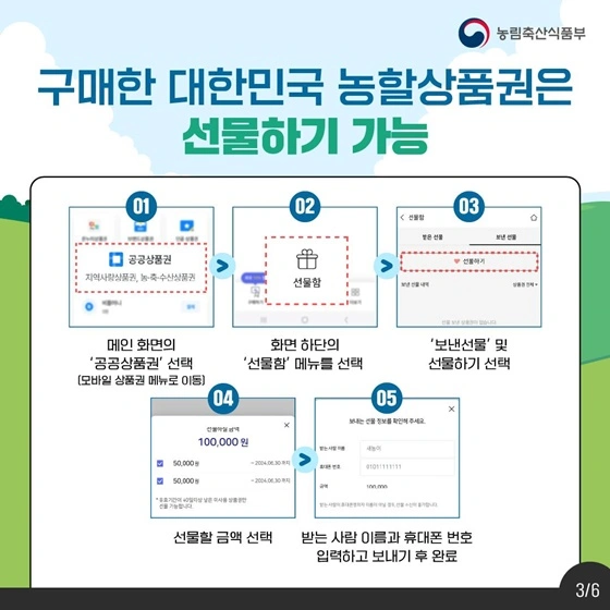 농할상품권 선물하기