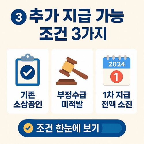 "소상공인 추가 지급 자격 조건 인포그래픽"