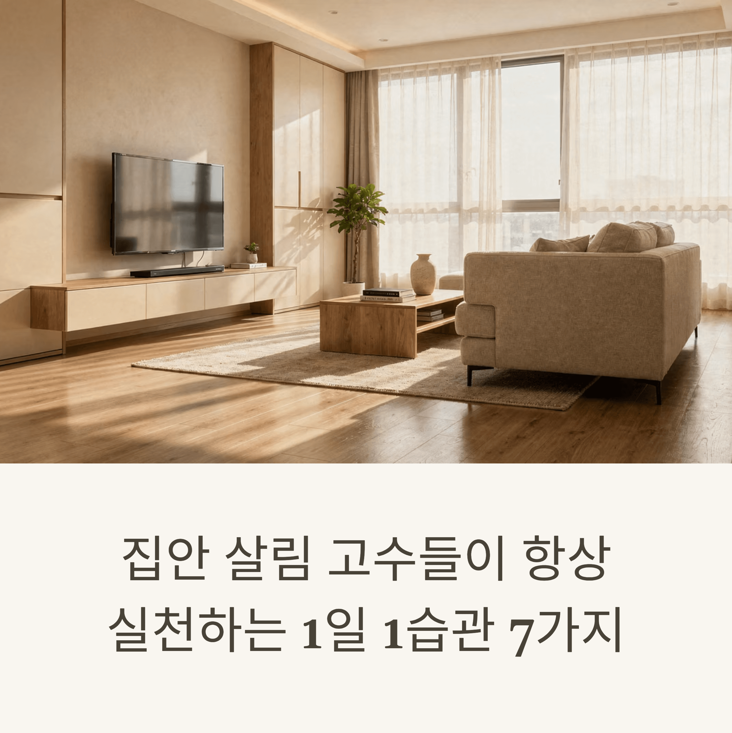 집안 살림 고수들이 항상 실천하는 1일 1습관 7가지