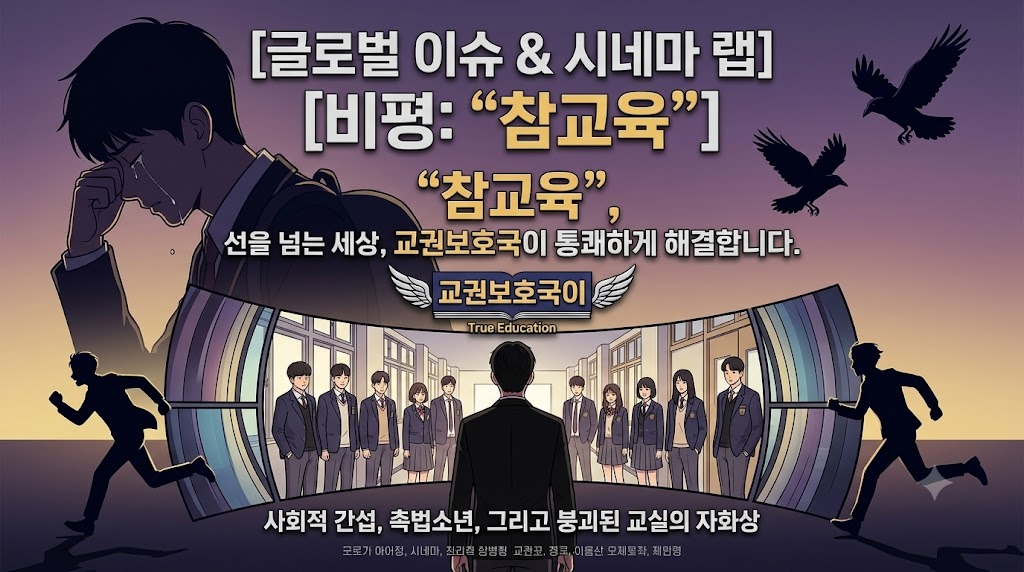 글로벌 이슈 시네마 랩 비평 넷플릭스 드라마 참교육 포스터 일러스트와 교실 속 학생들의 모습