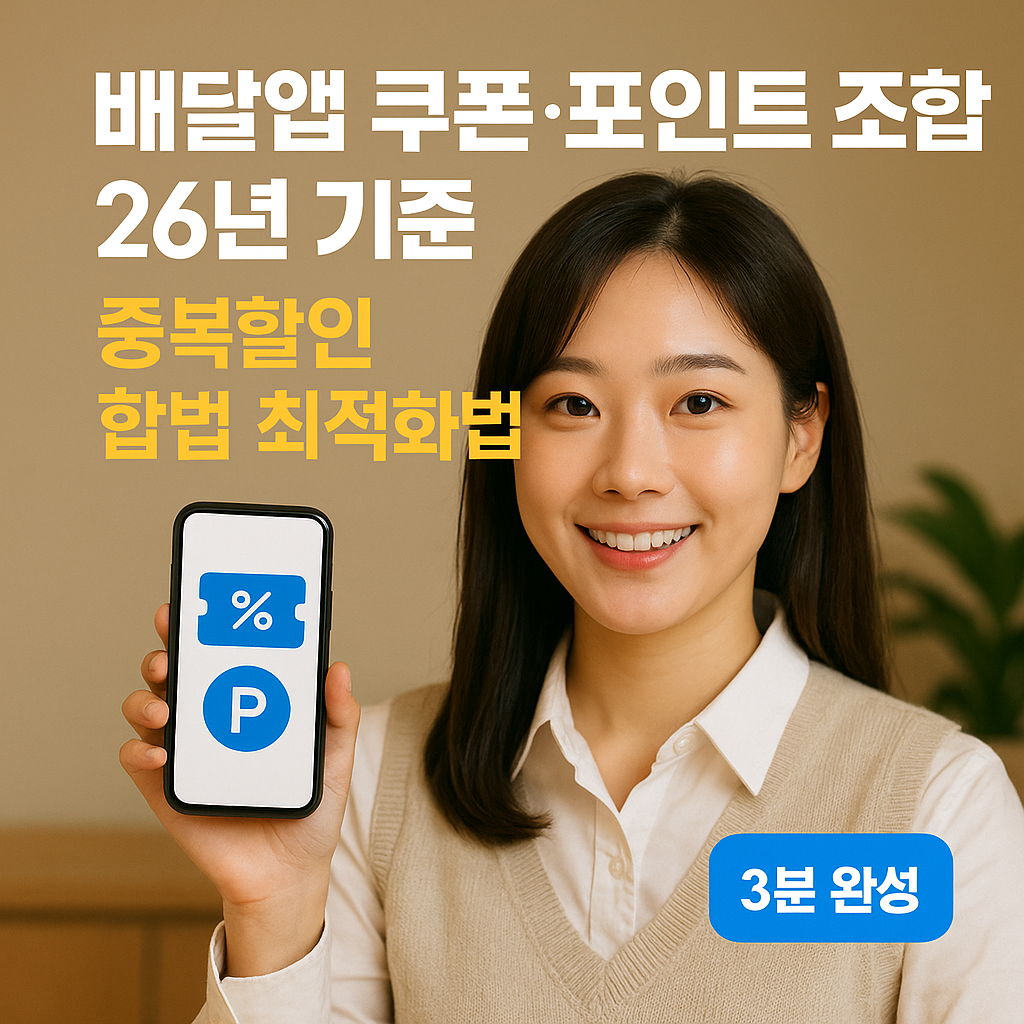 배달앱 쿠폰·포인트 조합 26년 기준 | 중복할인 합법 최적화법