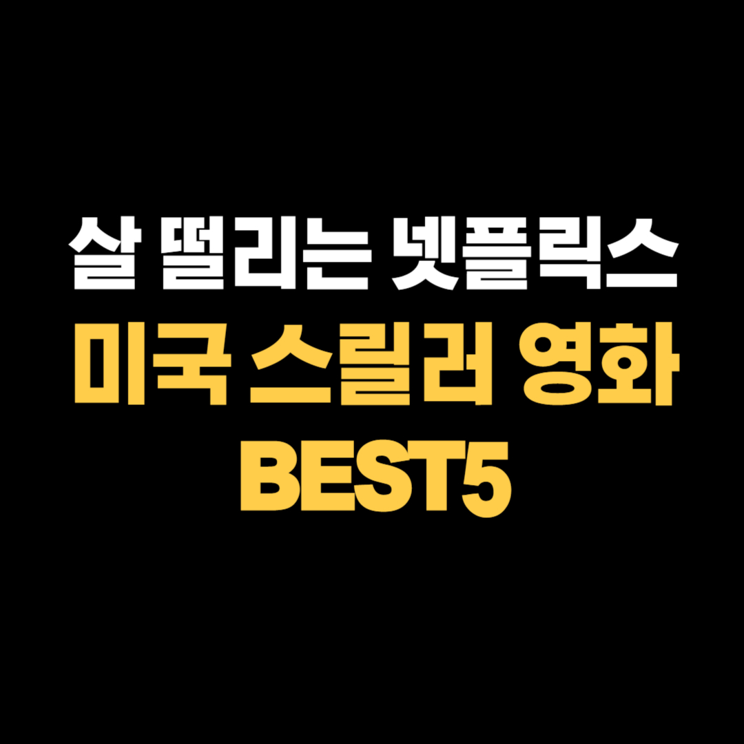 넷플릭스 스릴러 영화 BEST5