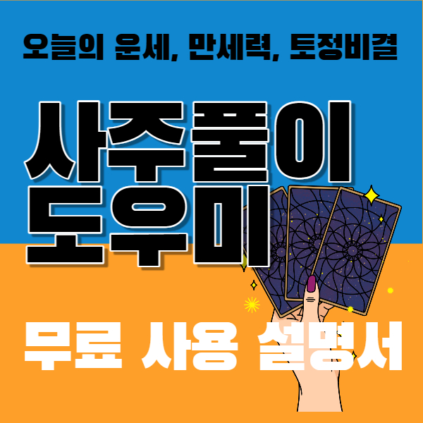 사주풀이도우미 무료사용설명서