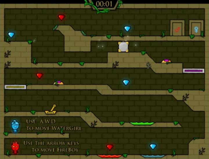 2인용-물불게임-포레스트템플-시작-화면