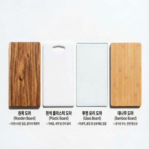 주방 도마 종류별 장단점, 나무&middot;플라스틱&middot;유리 도마 비교와 관리법