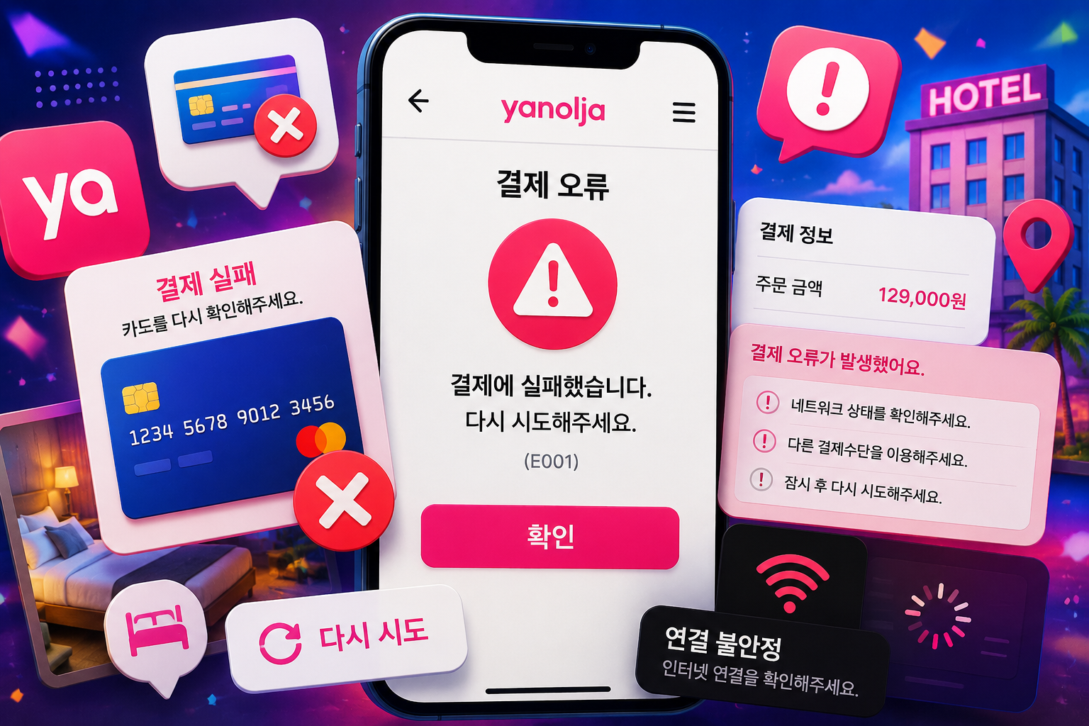 야놀자 결제 오류 해결방법 총정리 결제 안됨 포인트 적립 안됨 원인