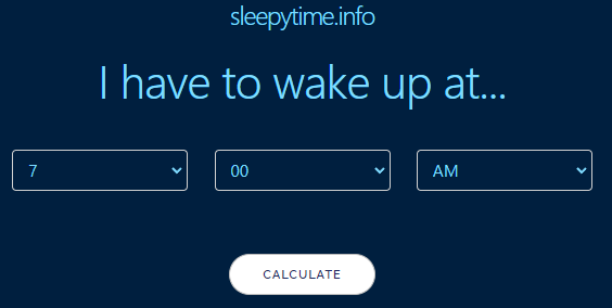 렘수면 계산기 사용방법 렘수면 뜻과 관련된 렘수면 계산기 취침시간 계산하는 화면