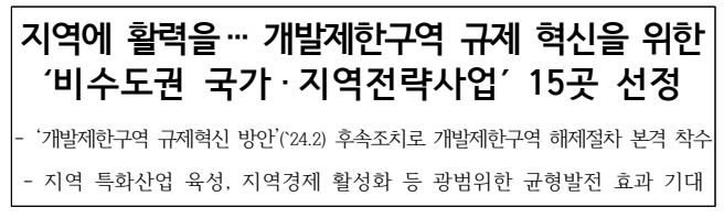 개발제한구역 해제, 지역 경제를 살릴 해법인가