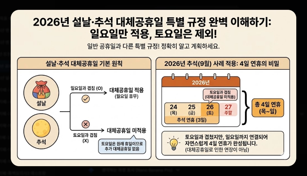 2026년 공휴일 총정리 대체공휴일 완벽 분석