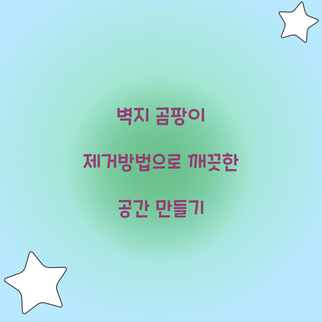 벽지 곰팡이 제거방법