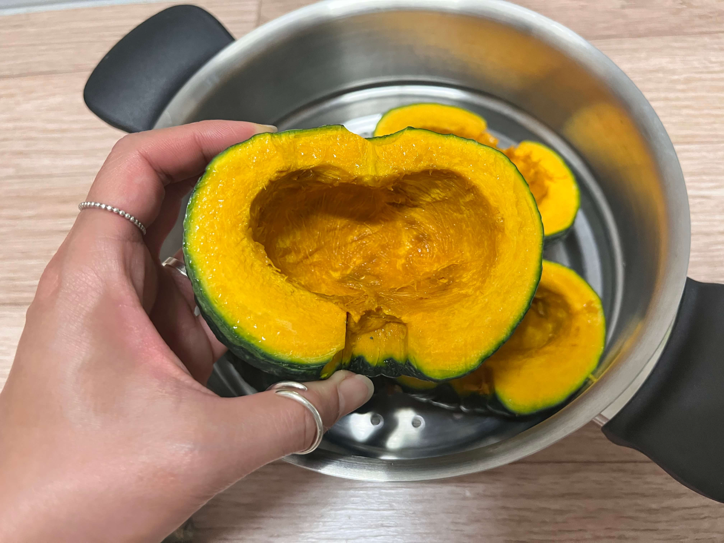 단호박(미니 밤호박) 찌는법, 단호박 찌고 난 뒤 하얀 점