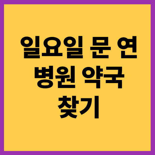 일요일 병원 진료시간