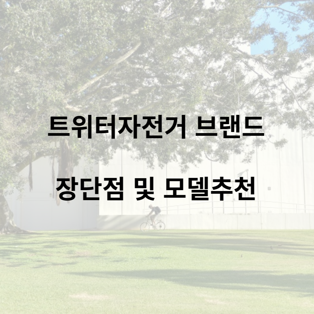 트위터자전거 브랜드 장단점 및 모델추천