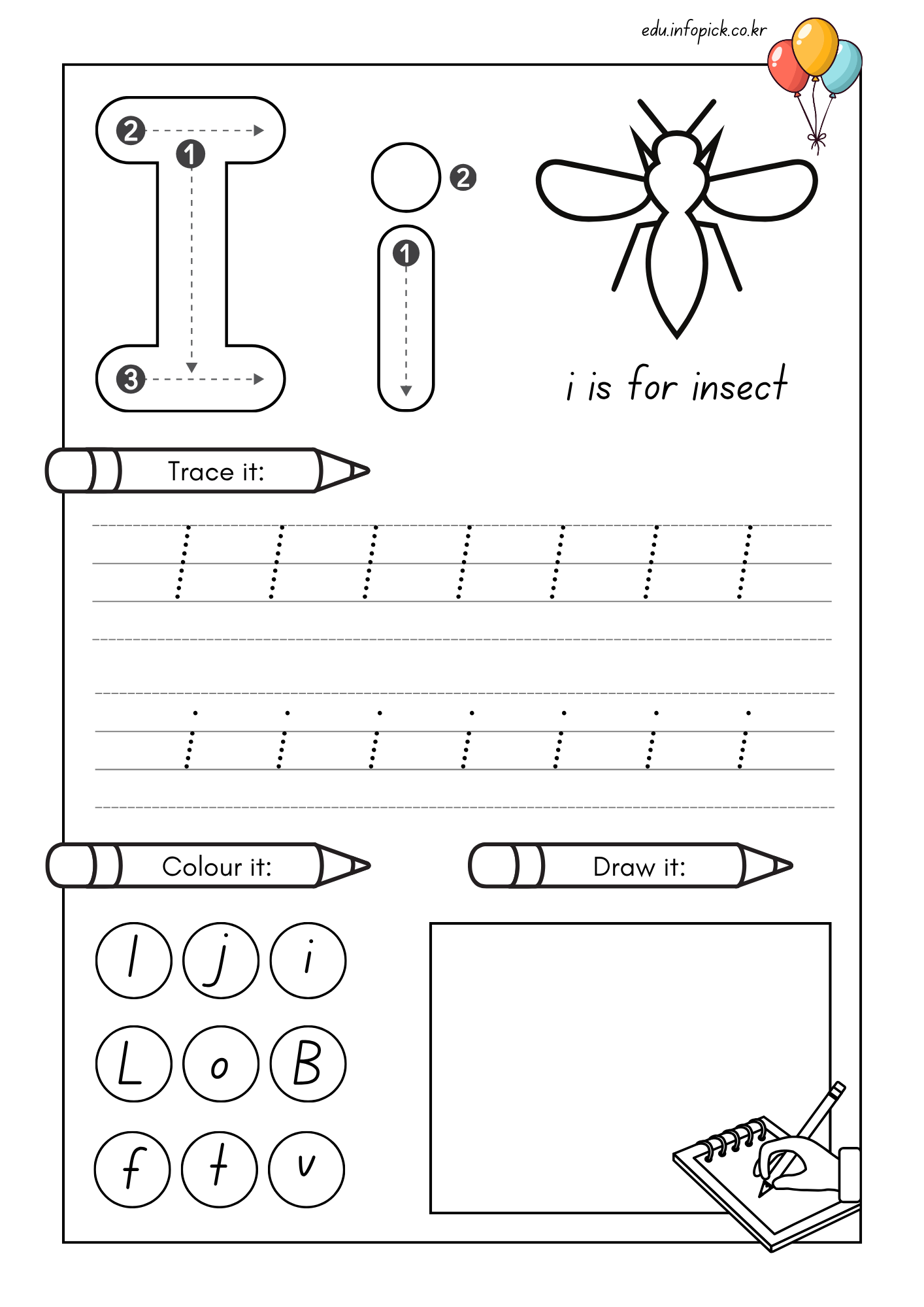 영어 알파벳 따라 쓰기 무료 도안 pdf 파일 색칠 공부 한 번에!