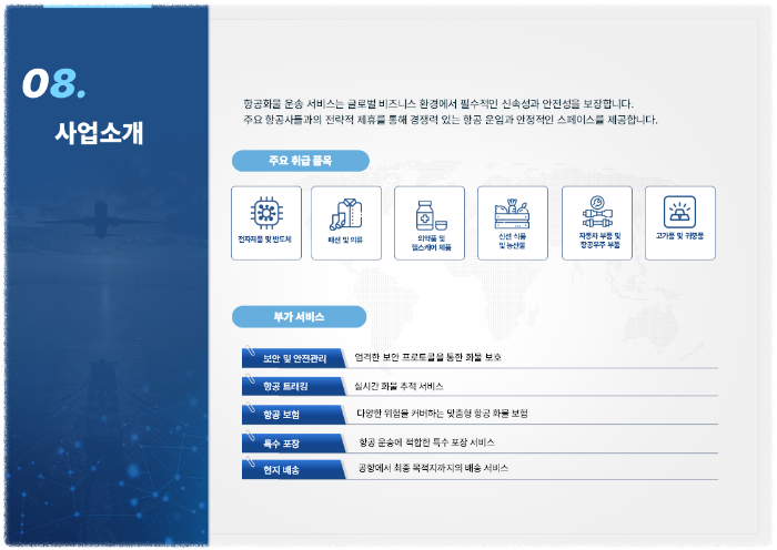 물류회사 소개서 템플릿 표지 디자인 PPT 양식