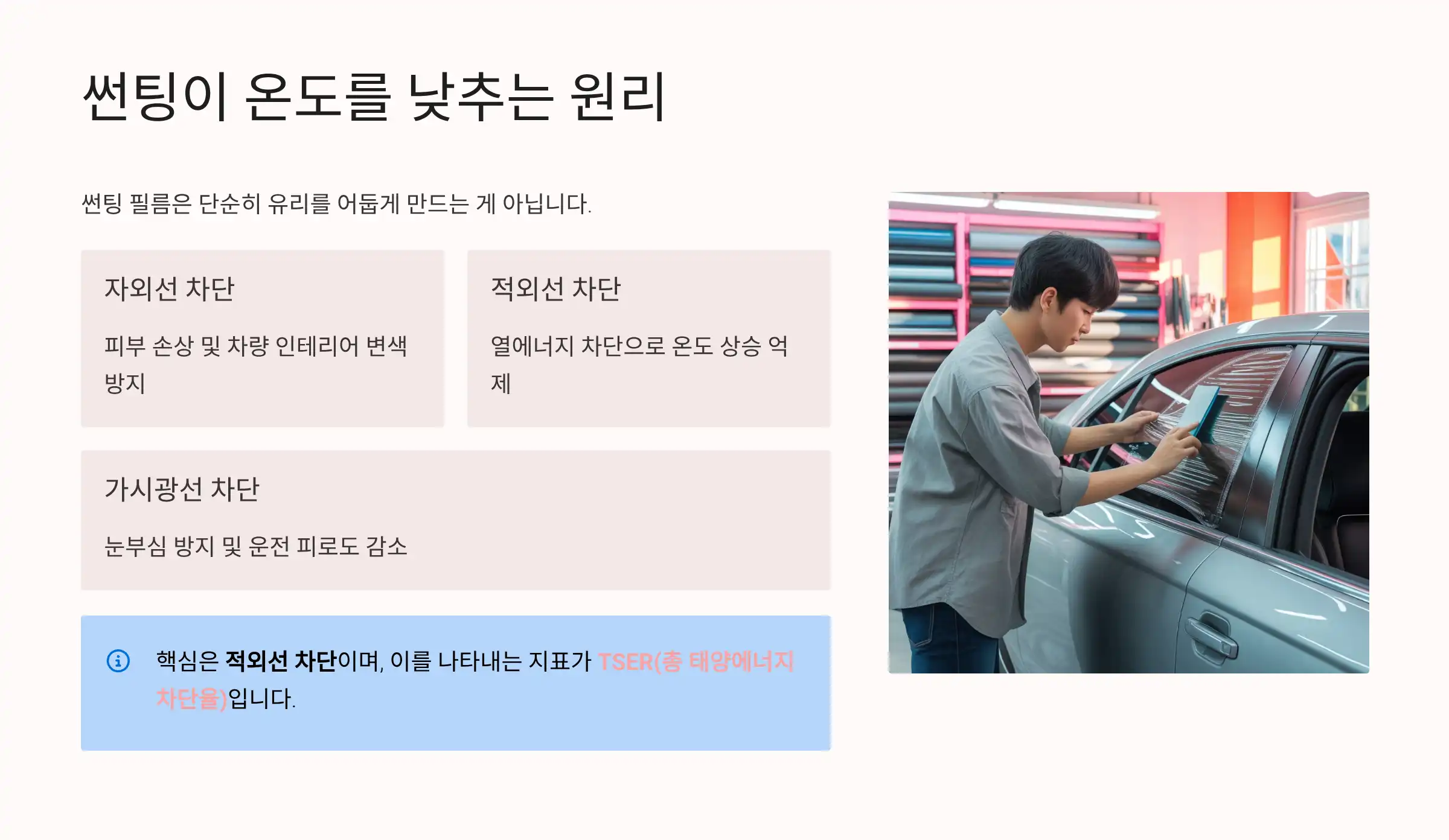 자동차 썬팅이 온도를 낮추는 원리