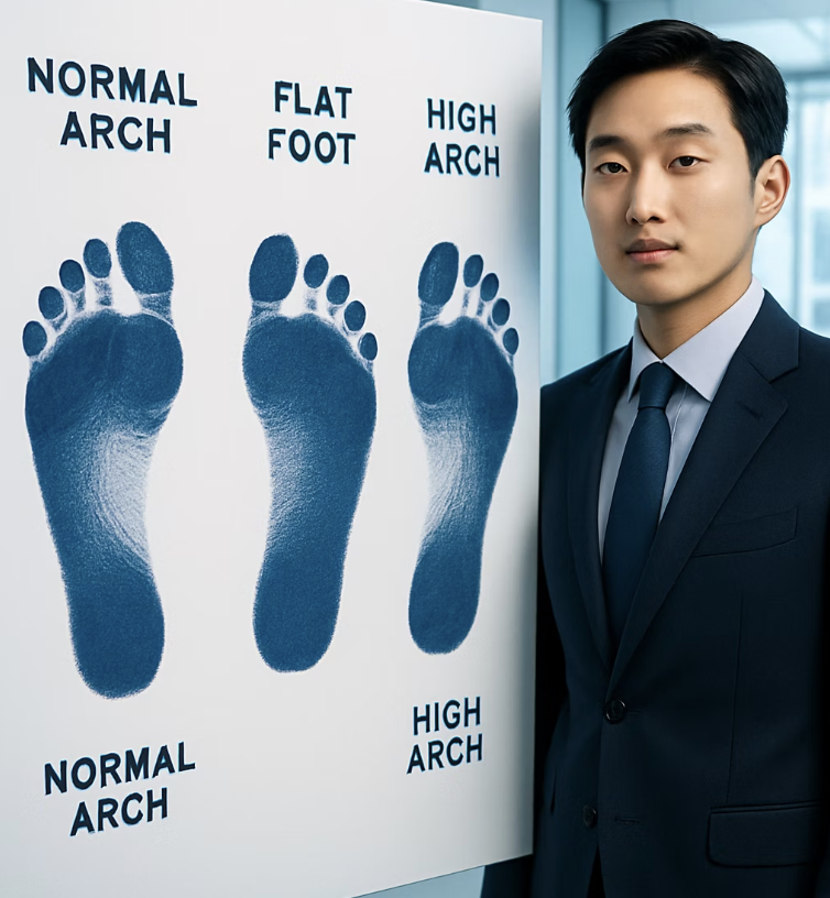 발바닥이 전체적으로 뻐근하다면, '평발' 또는 '요족'