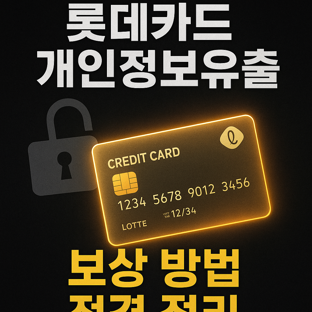 롯데카드 개인정보유출 보상방법과 절차대응
