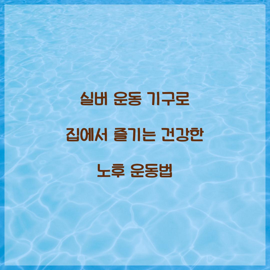 실버 운동 기구
