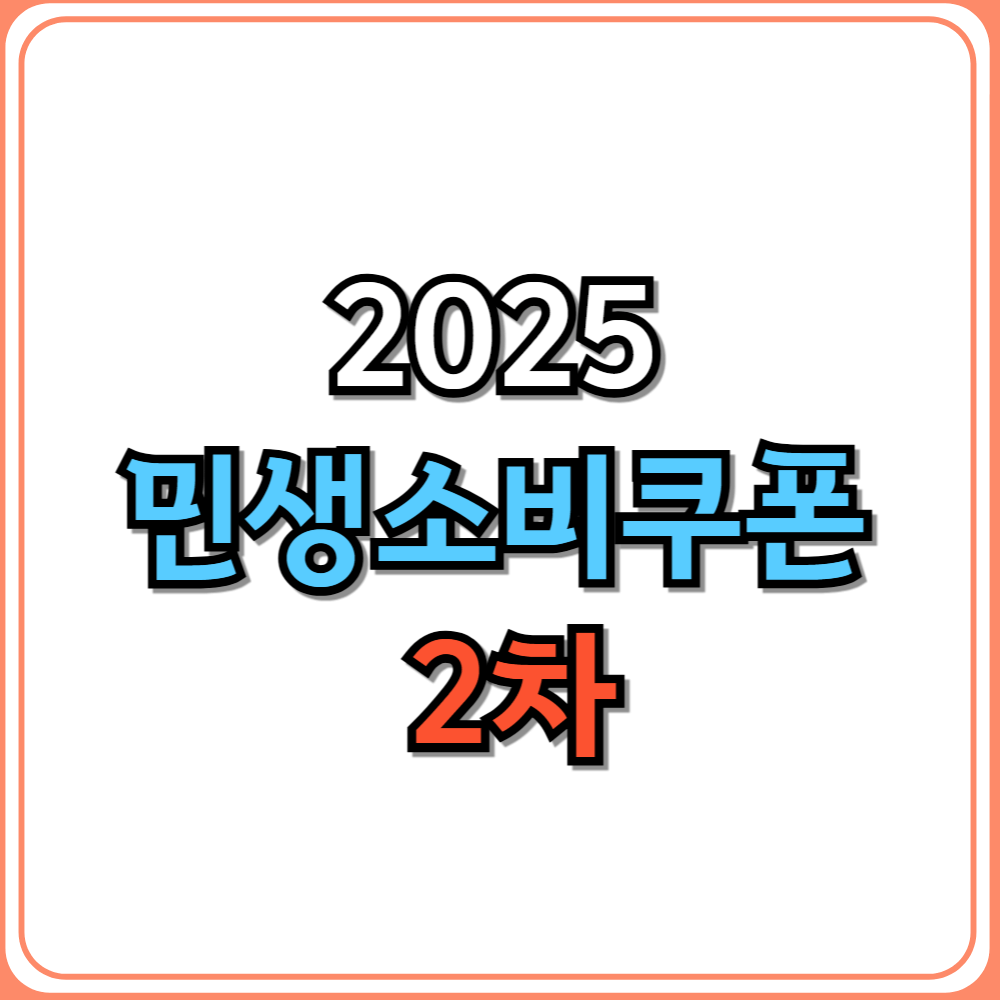 2025년 민생소비쿠폰 2차
